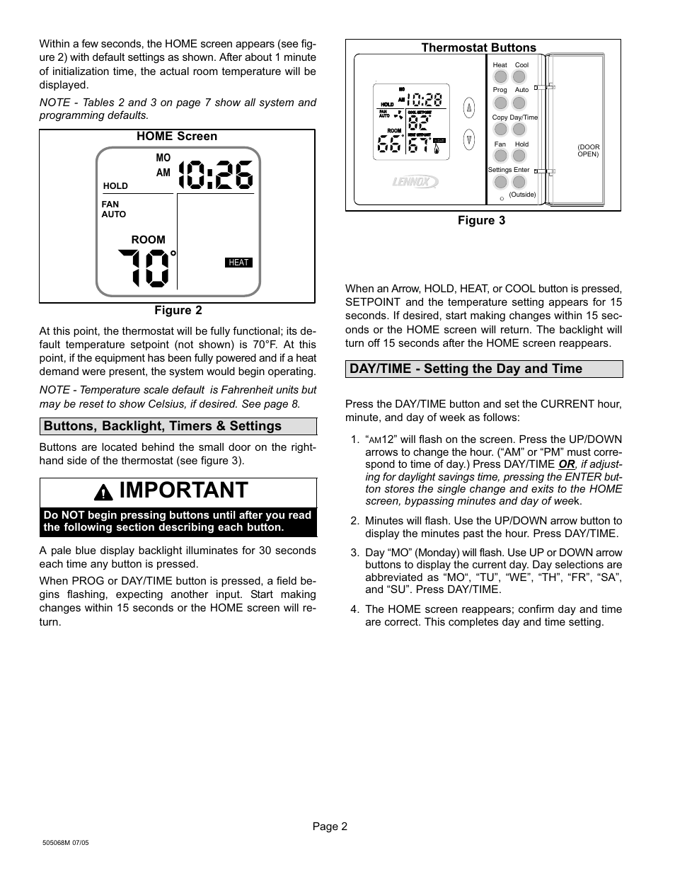 I0:26, Important | Lennox International Inc. 51M37 User Manual | Page 28 / 54