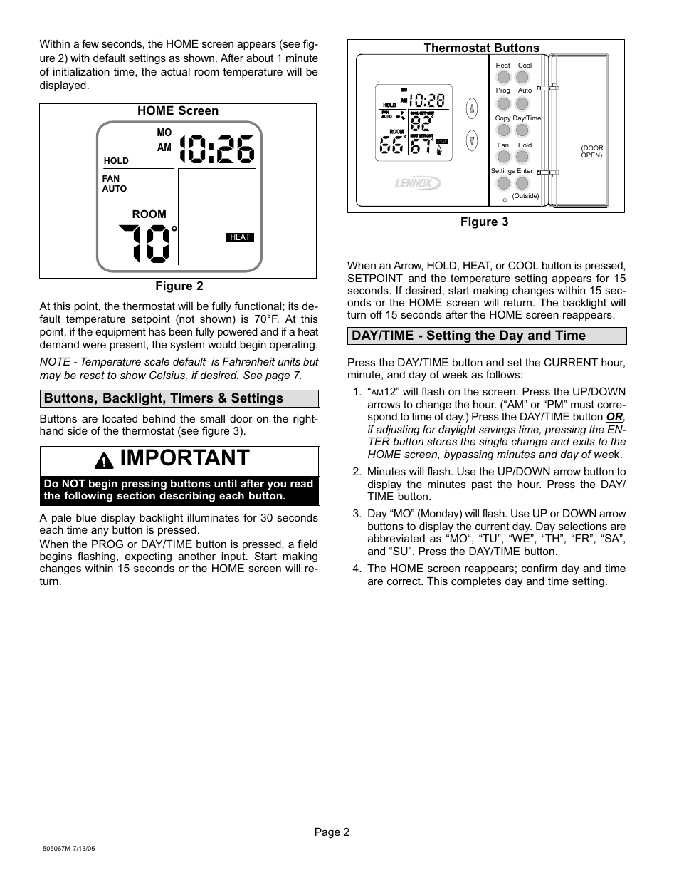 I0:26, Important | Lennox International Inc. 51M37 User Manual | Page 48 / 54