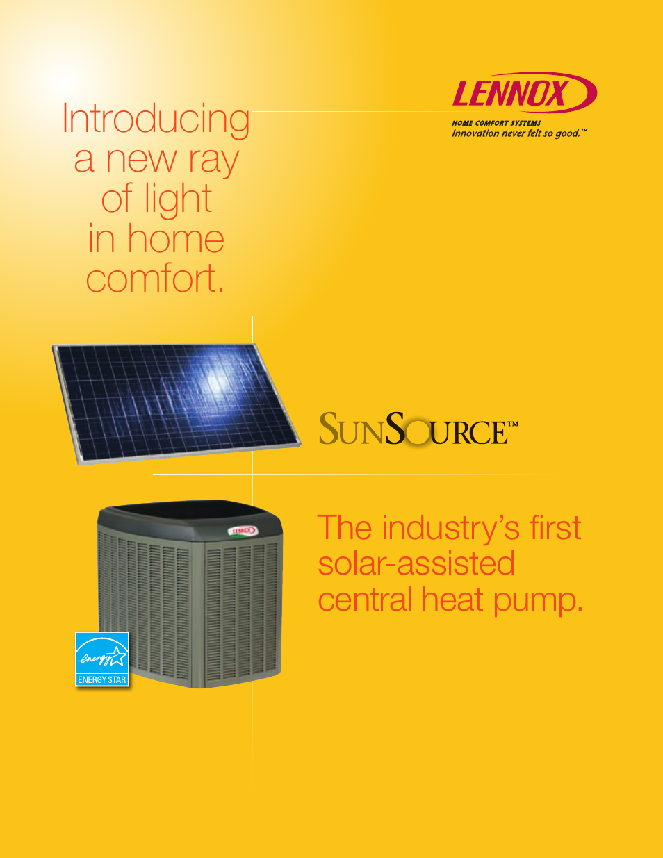 Lennox International Inc. SunSource Solar-Assisted Central Heat Pump User Manual | 6 pages