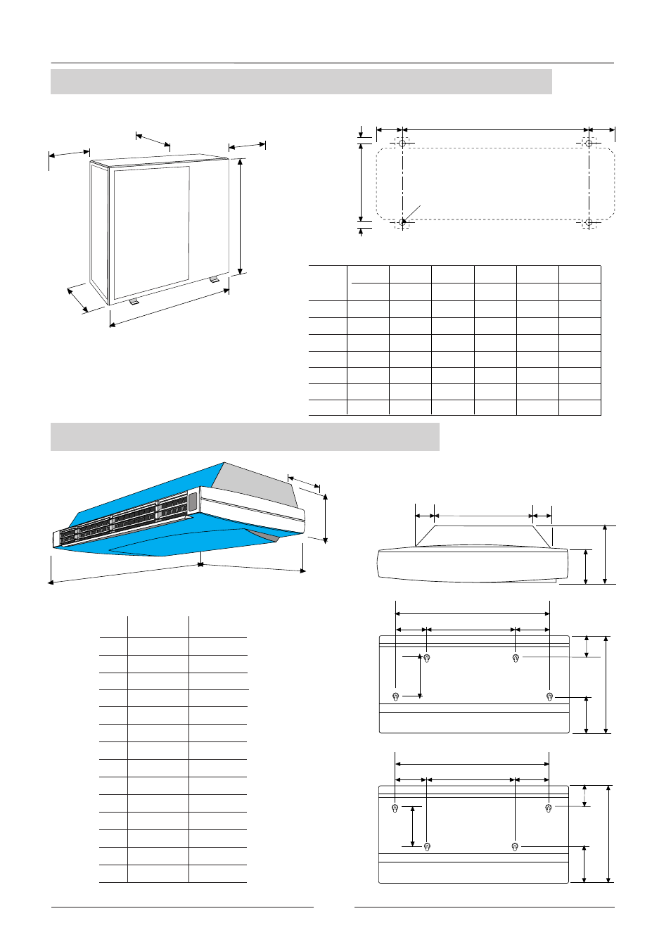 Dimensions and setting up templates indoor unit | Lennox International Inc. WING User Manual | Page 26 / 34