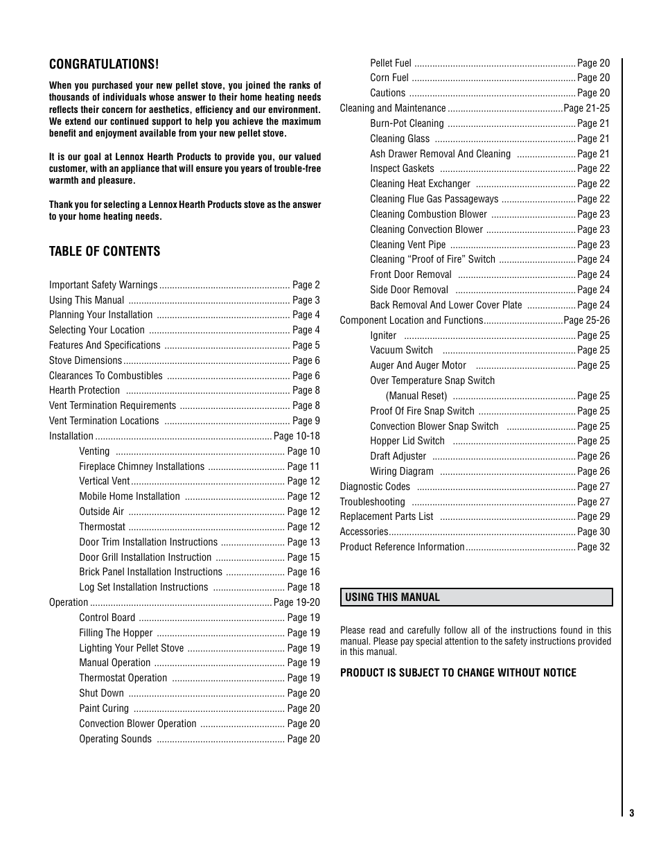 Lennox International Inc. WINSLOW PS40 User Manual | Page 3 / 32