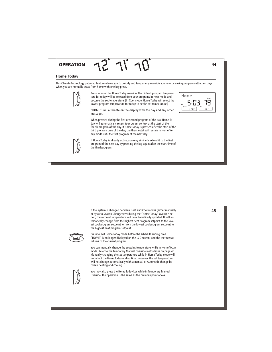 Operation, H o m e | Lennox International Inc. 43558 User Manual | Page 23 / 31