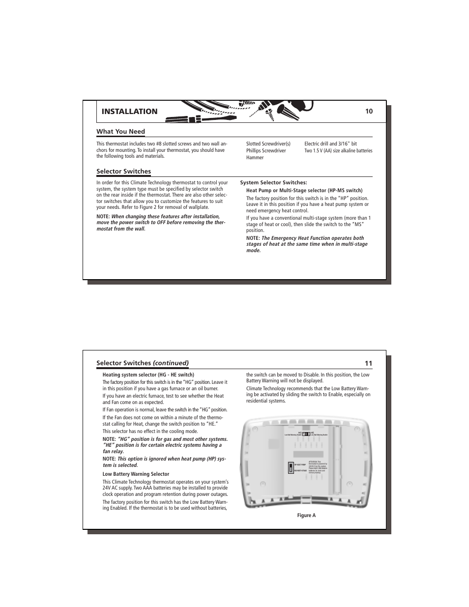 Installation, What you need, Selector switches | Selector switches (continued) | Lennox International Inc. 43558 User Manual | Page 6 / 31