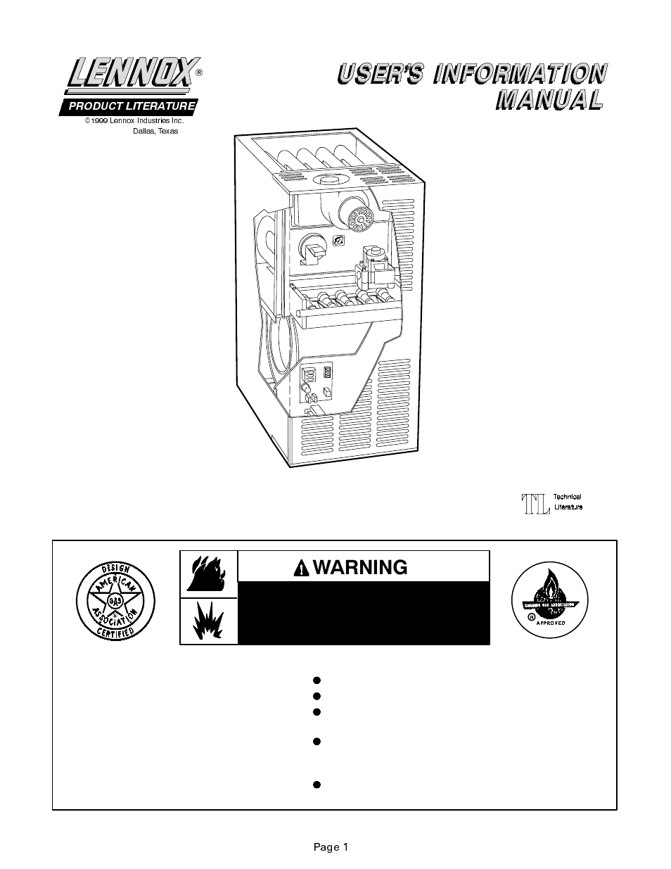 Lennox International Inc. G24M SERIES User Manual | 6 pages