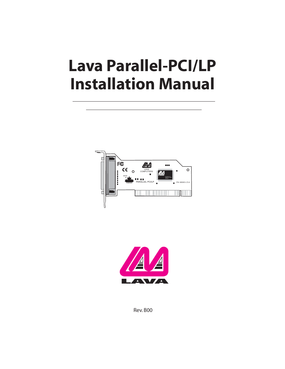 Lava Computer Parallel-PCI/LP Card User Manual | 8 pages