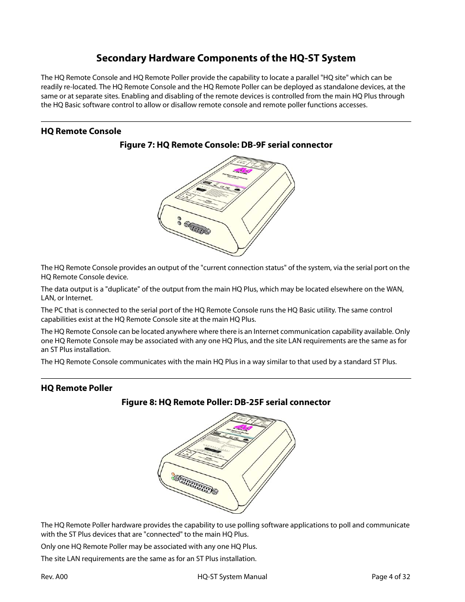 Secondary hardware components of the hq-st system | Lava Computer HQ-ST Link User Manual | Page 6 / 34