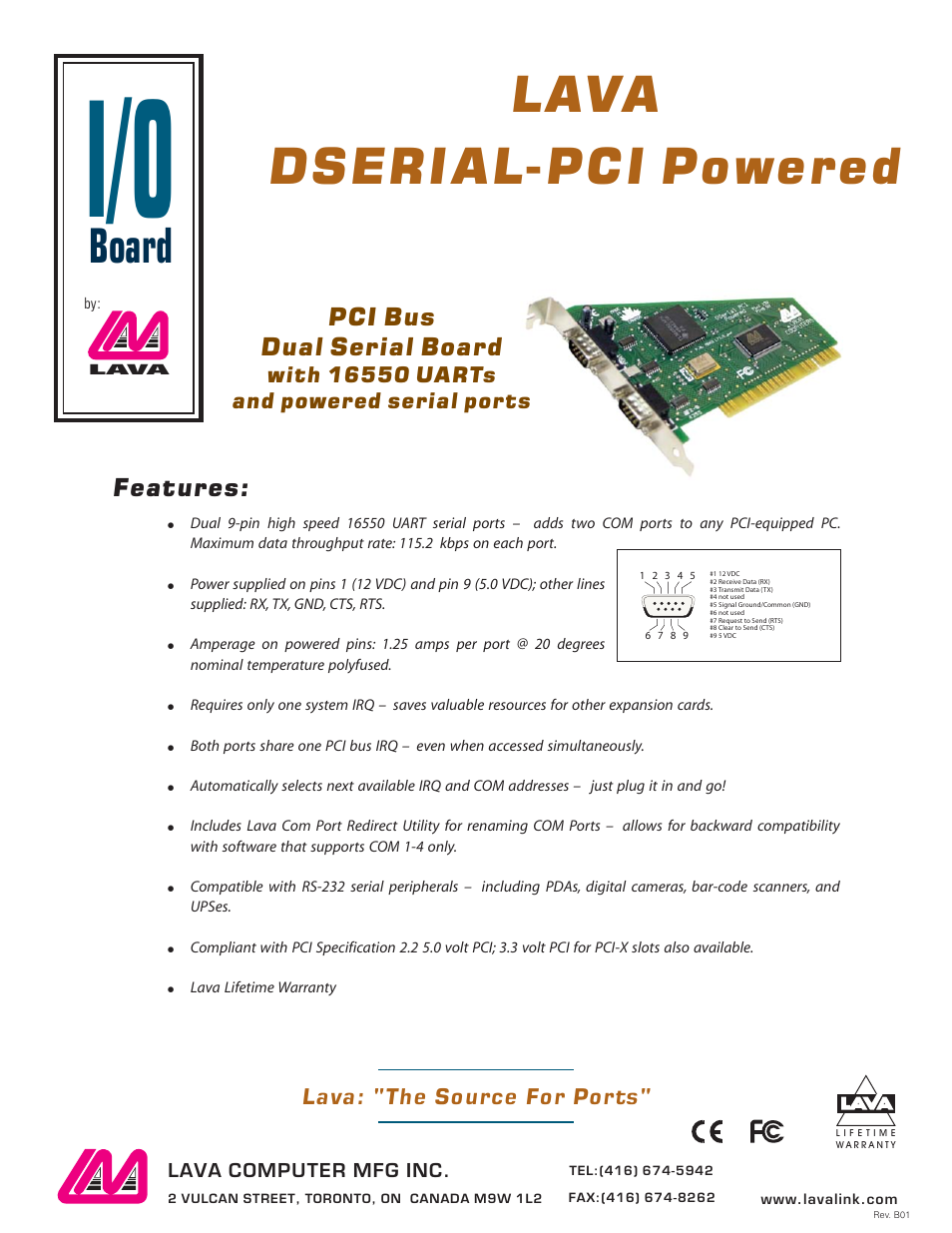 Lava Computer 16550 UARTs User Manual | 1 page