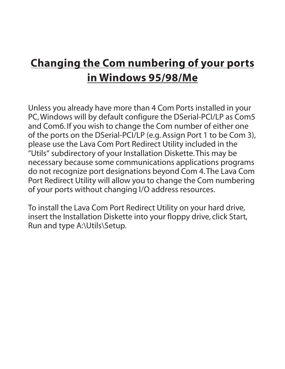 Lava Computer DSerial-PCI/LP Card User Manual | Page 6 / 8