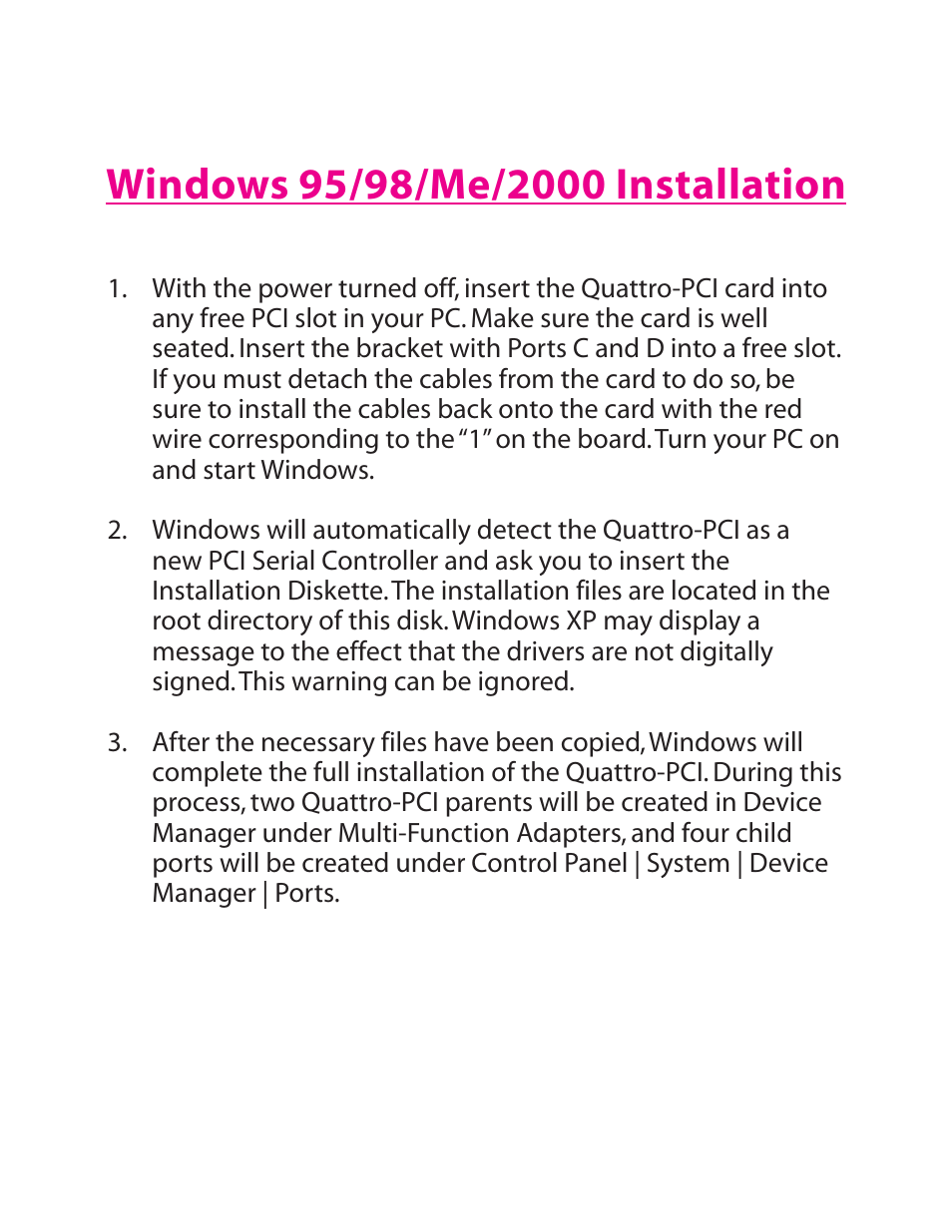 Lava Computer QUATTRO-PCI User Manual | Page 4 / 8