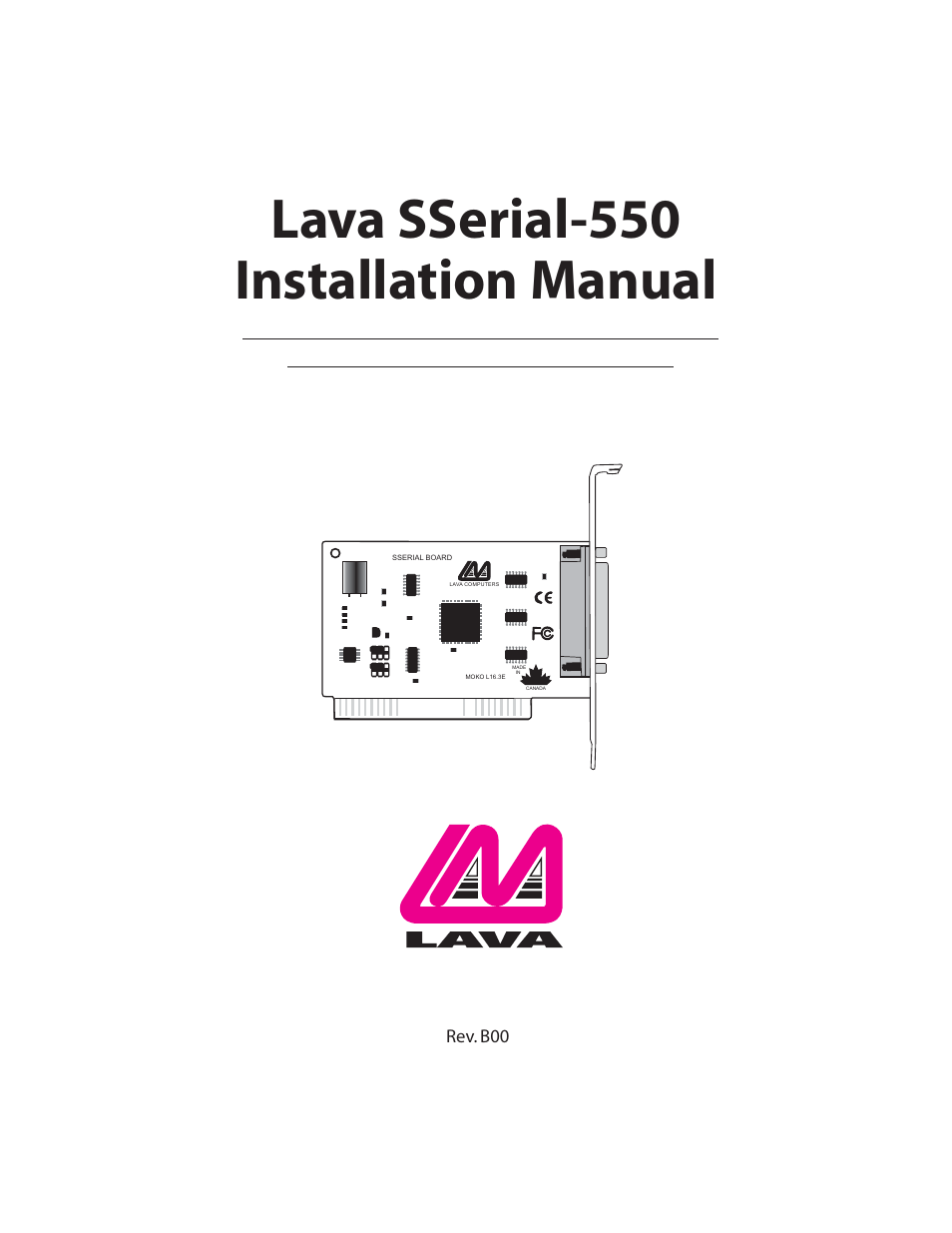 Lava Computer Lava SSerial-550 User Manual | 4 pages