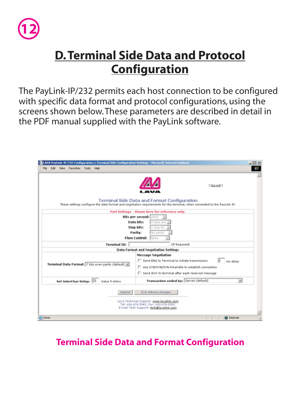 Lava Computer PAYLINK IP/232 User Manual | Page 13 / 16