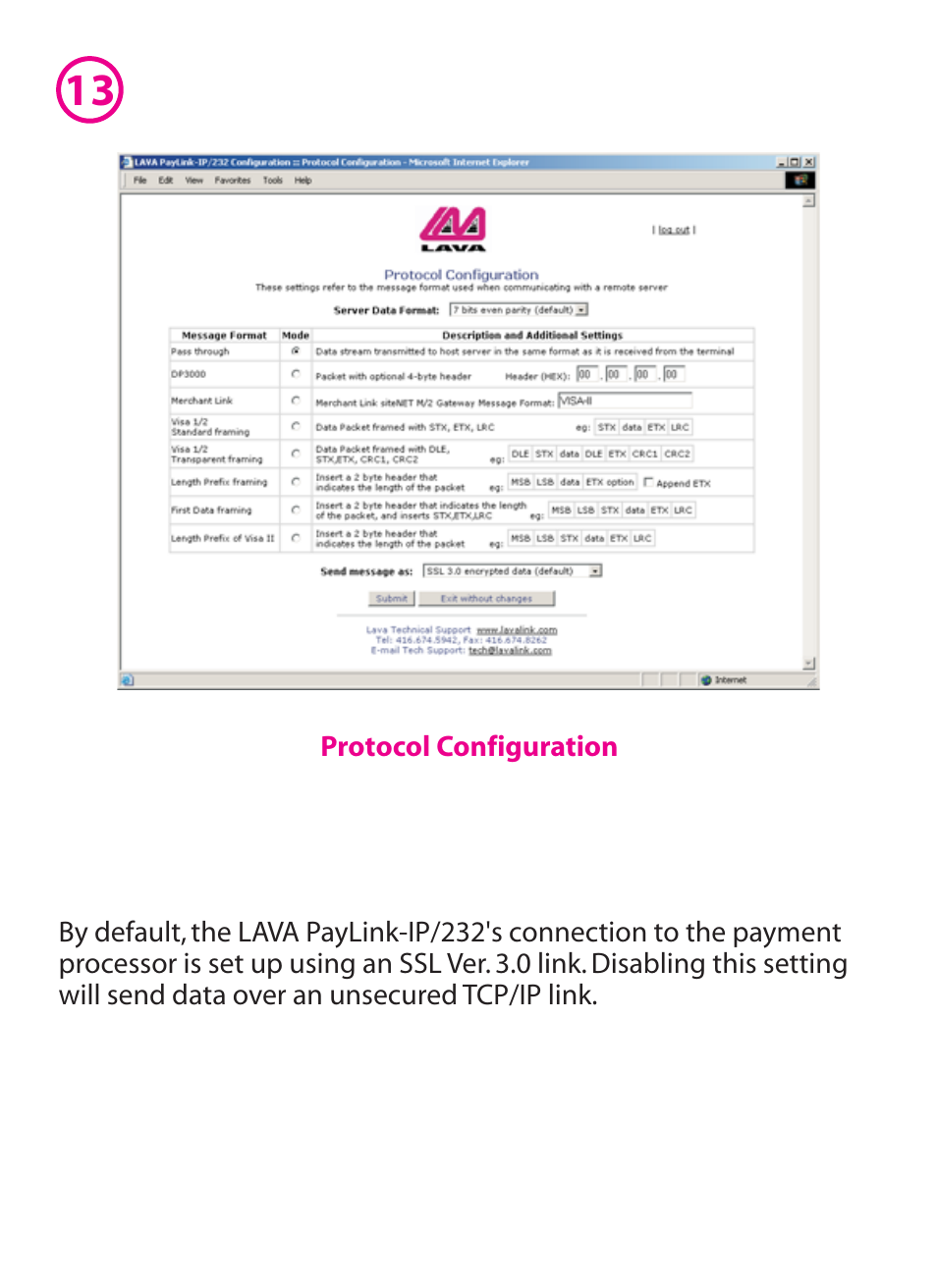 Lava Computer PAYLINK IP/232 User Manual | Page 14 / 16