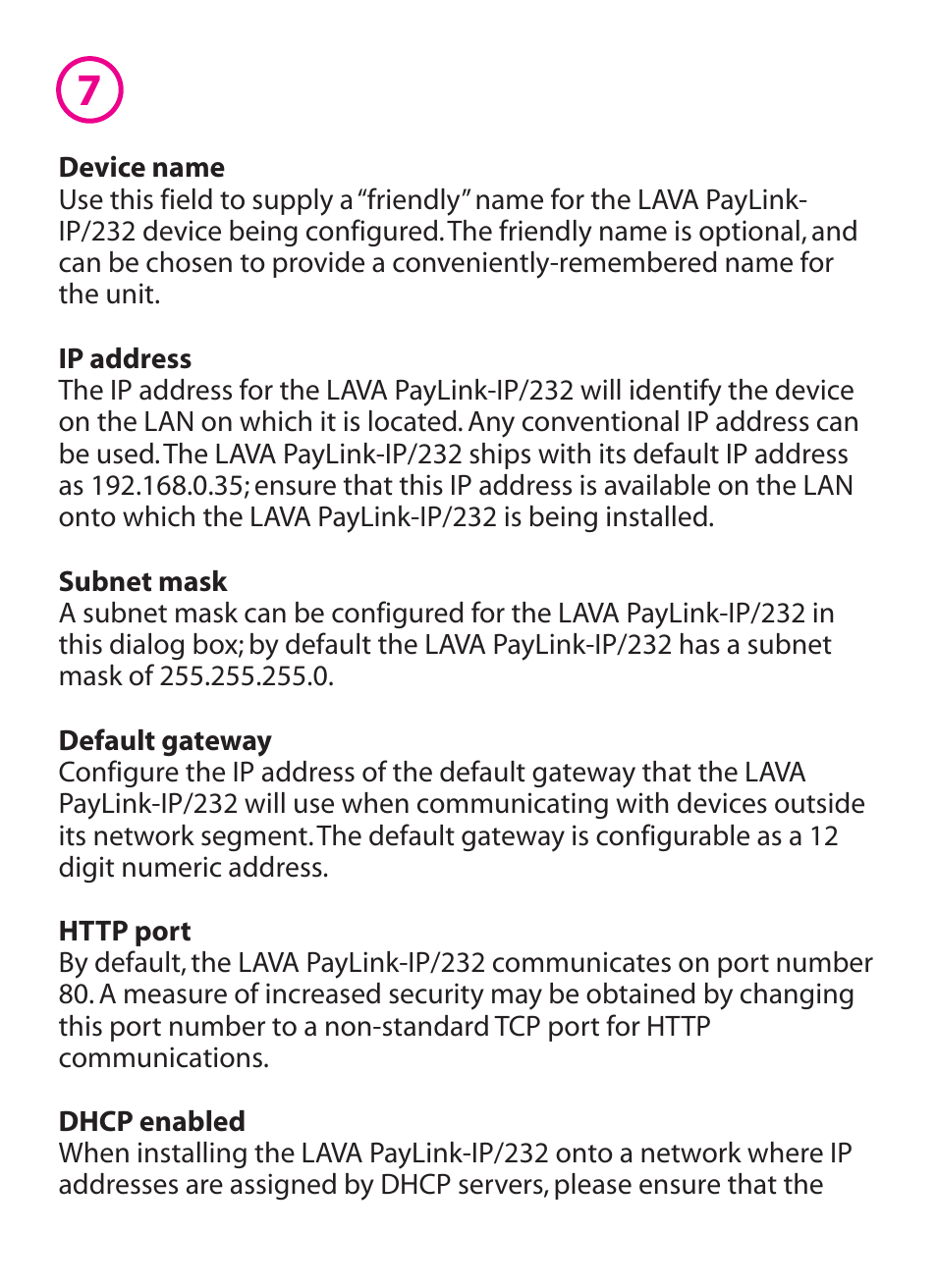 Lava Computer PAYLINK IP/232 User Manual | Page 8 / 16