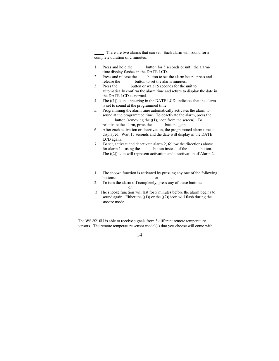 La Crosse Technology WS-9210U User Manual | Page 14 / 21