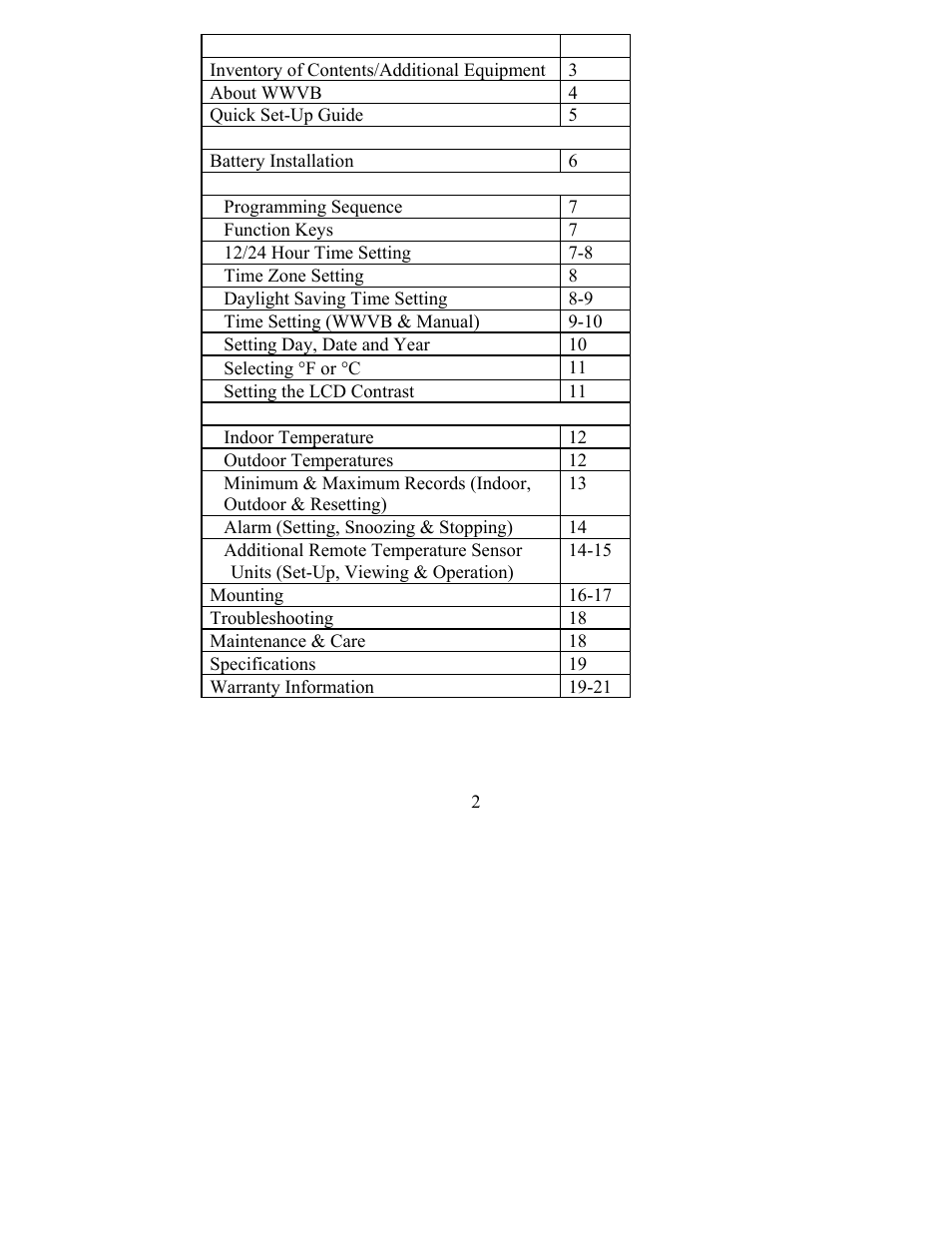 La Crosse Technology WS-9210U User Manual | Page 2 / 21