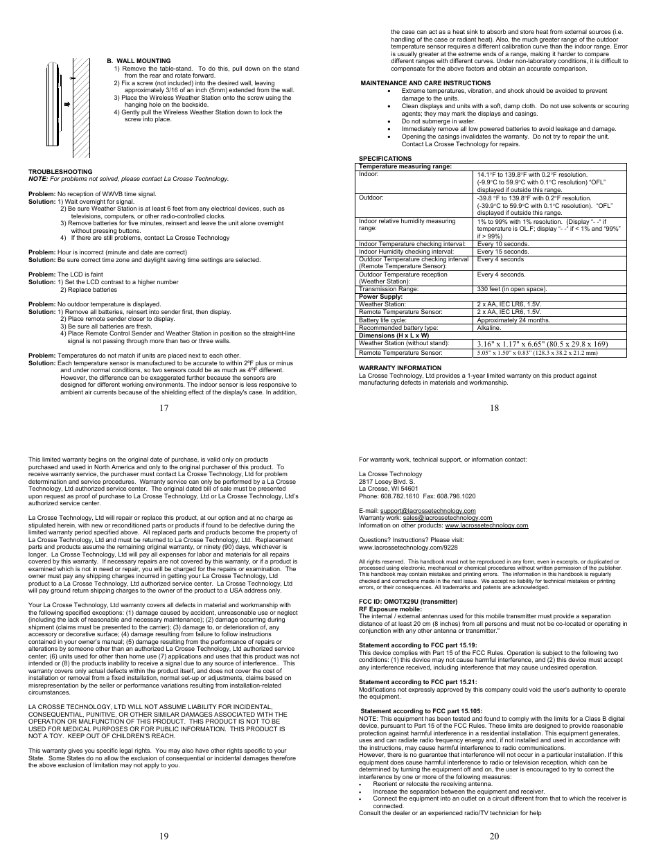 La Crosse Technology WS-9228U-IT User Manual | Page 5 / 5