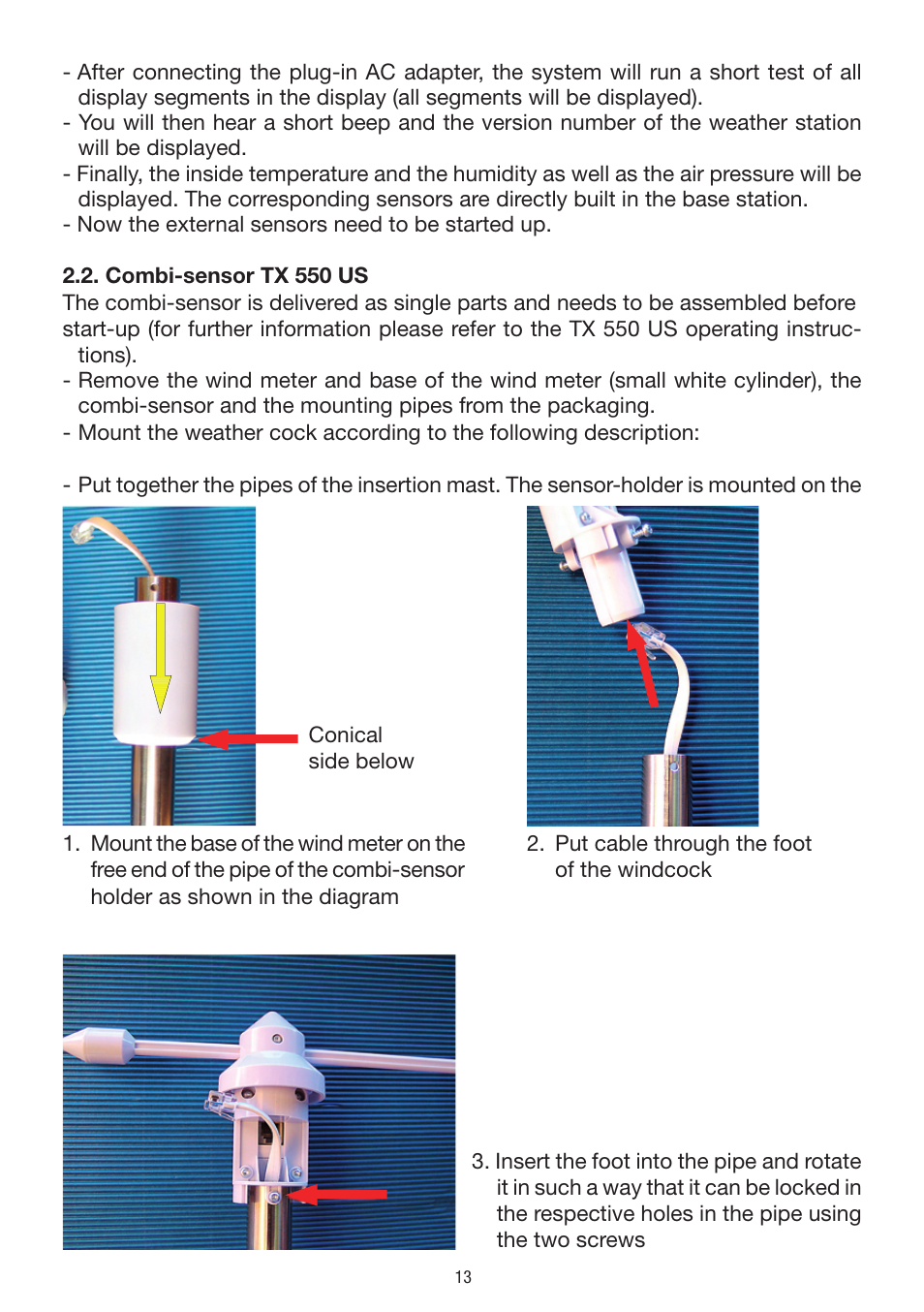 La Crosse Technology WS 550 US User Manual | Page 13 / 64