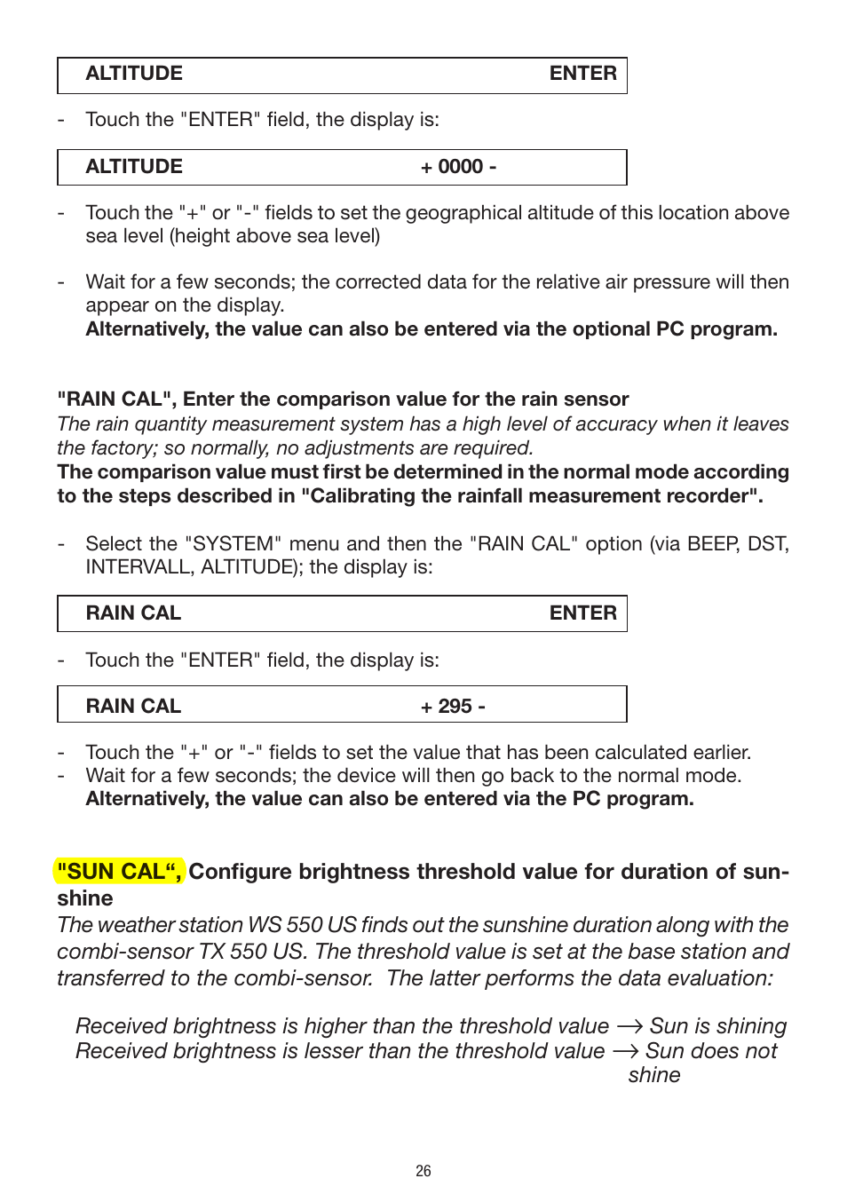 La Crosse Technology WS 550 US User Manual | Page 26 / 64