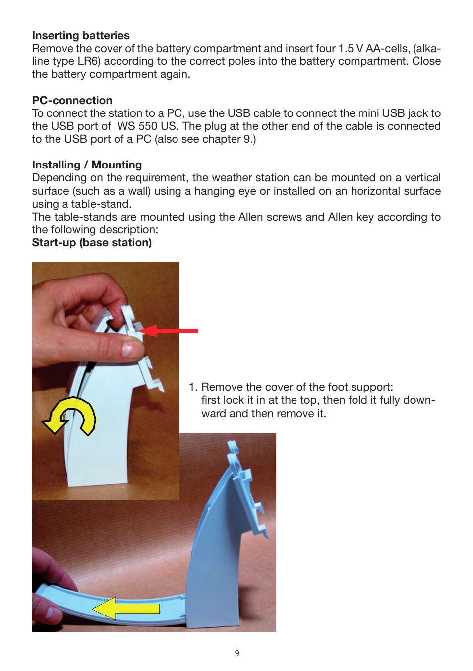La Crosse Technology WS 550 US User Manual | Page 9 / 64