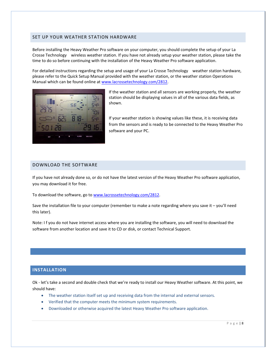 La Crosse Technology 2800 User Manual | Page 8 / 40