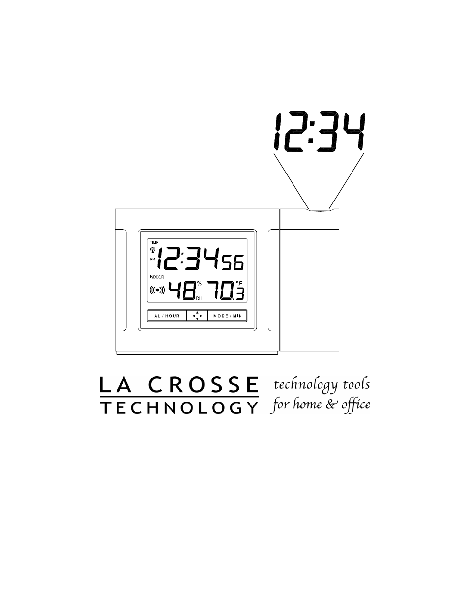 La Crosse Technology Radio Controlled Projection Alarm WT-5110 User Manual | 40 pages