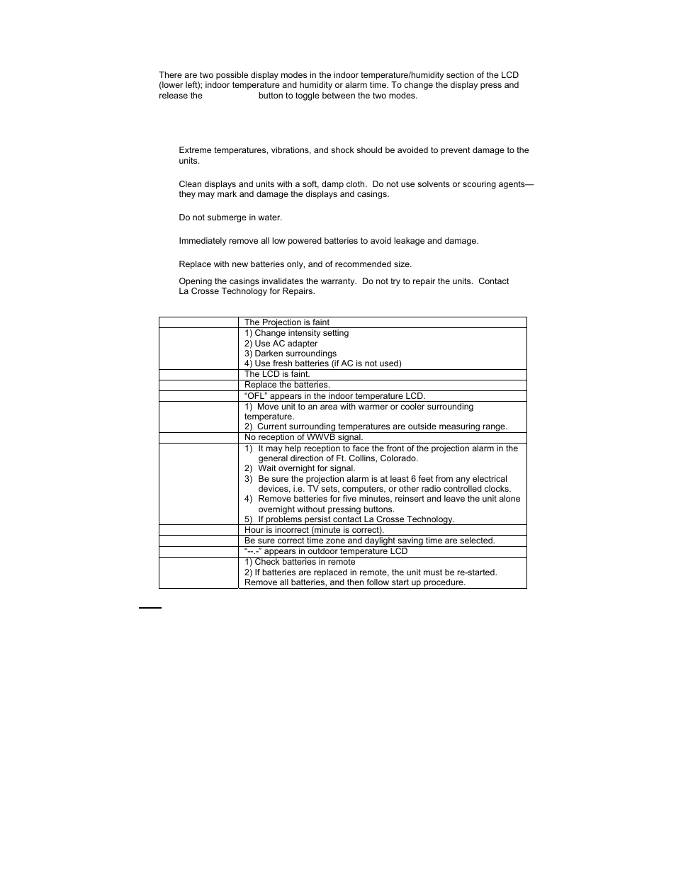 La Crosse Technology Radio Controlled Projection Alarm WT-5110 User Manual | Page 10 / 40