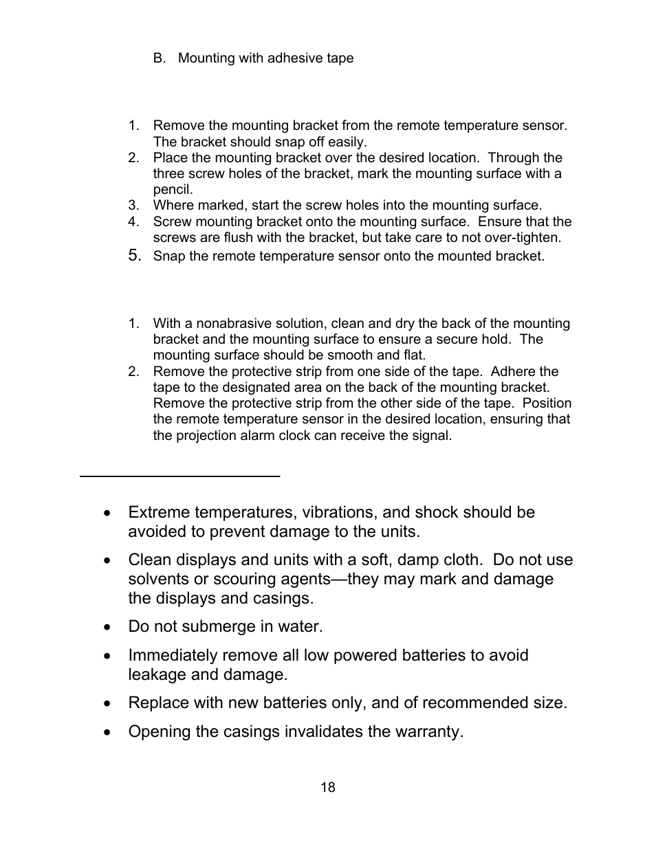 Aintenance & care | La Crosse Technology WT-5130ER User Manual | Page 18 / 23