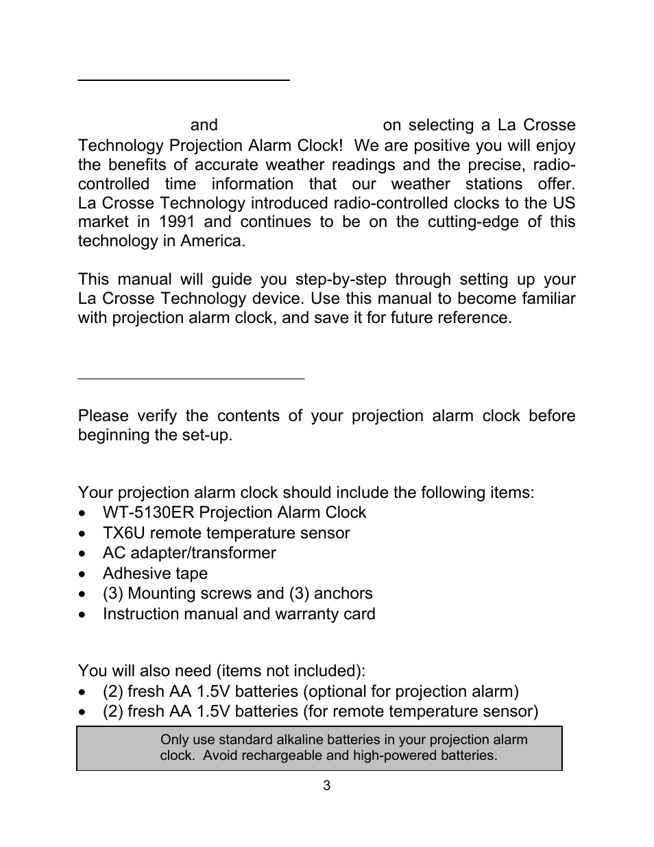 Bout this manual, Efore you begin | La Crosse Technology WT-5130ER User Manual | Page 3 / 23