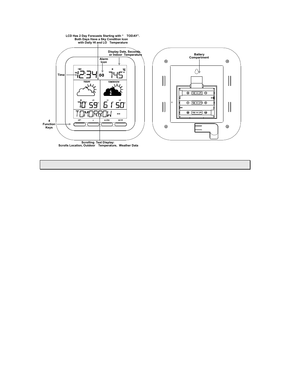 Mode” key | La Crosse Technology Weather Direct WD-2512U User Manual | Page 12 / 26