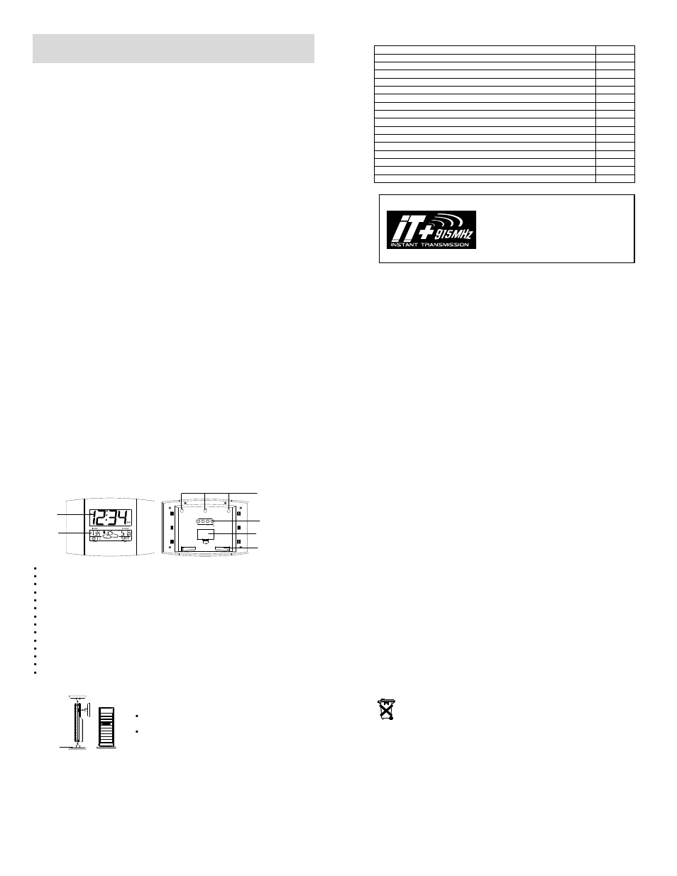 La Crosse Technology WS-8158U-IT User Manual | 5 pages