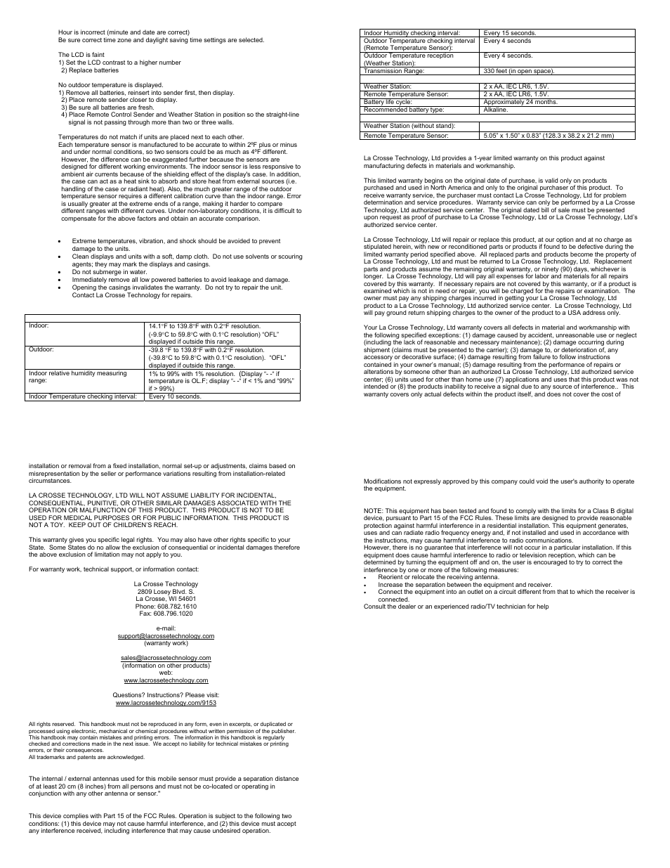 La Crosse Technology WS-9153U-IT User Manual | Page 5 / 5