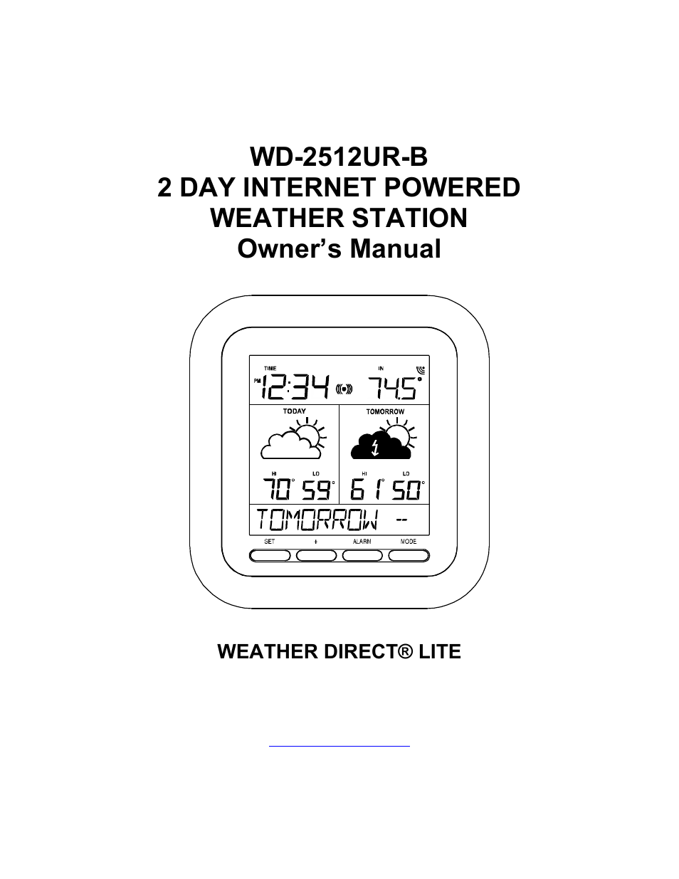 La Crosse Technology Weather Direct Lite WD-2512UR-B User Manual | 25 pages