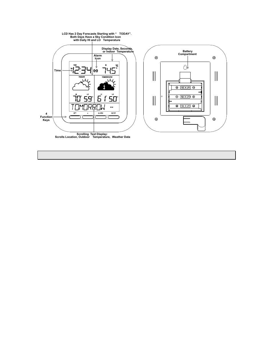 Mode” key | La Crosse Technology Weather Direct Lite WD-2512UR-B User Manual | Page 11 / 25