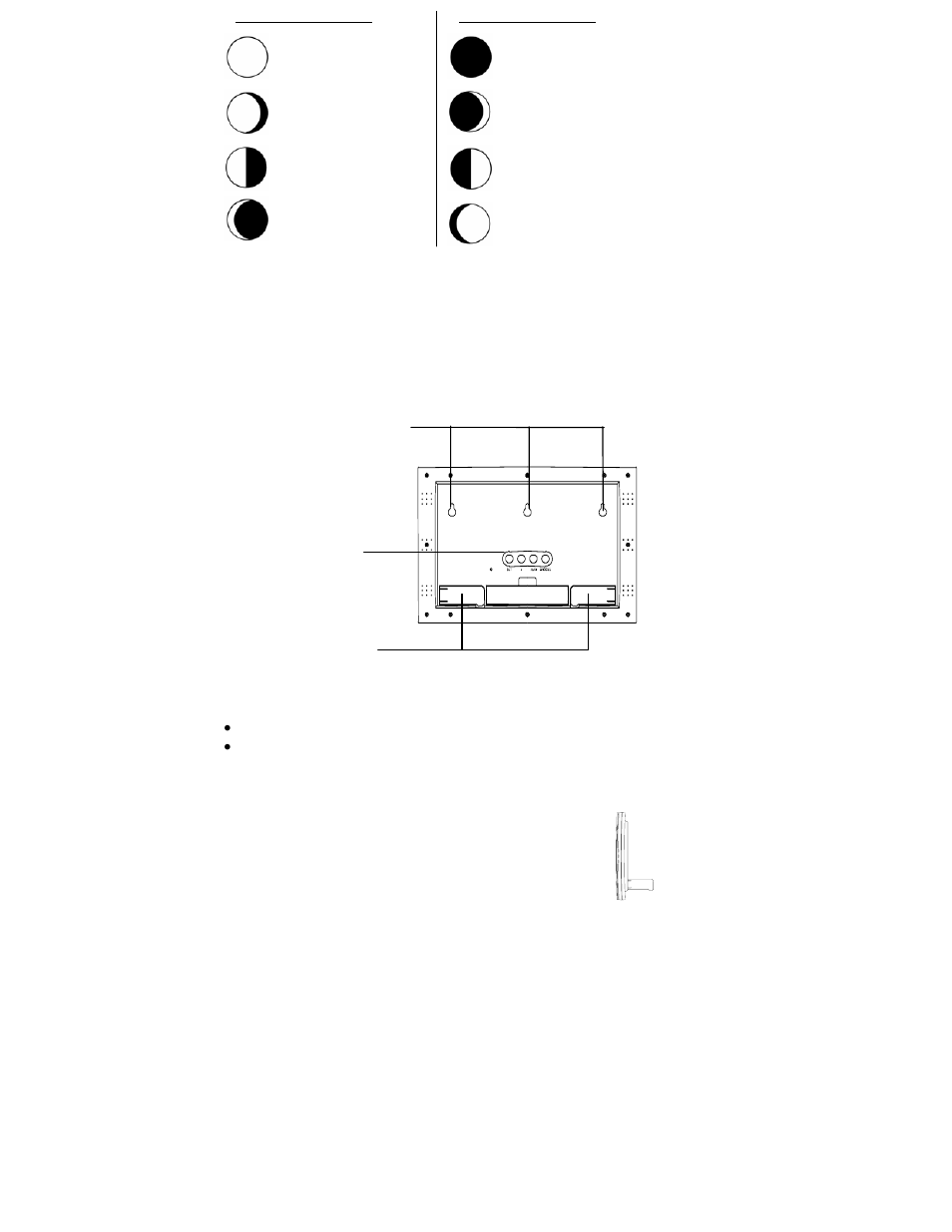 Waxing moon phases waning moon phases | La Crosse Technology Radio Controlled Moon Phase Clock WS-8001U User Manual | Page 9 / 12