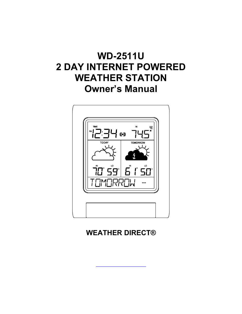 La Crosse Technology Internet-Powered Weather Station WD-2511U User Manual | 25 pages