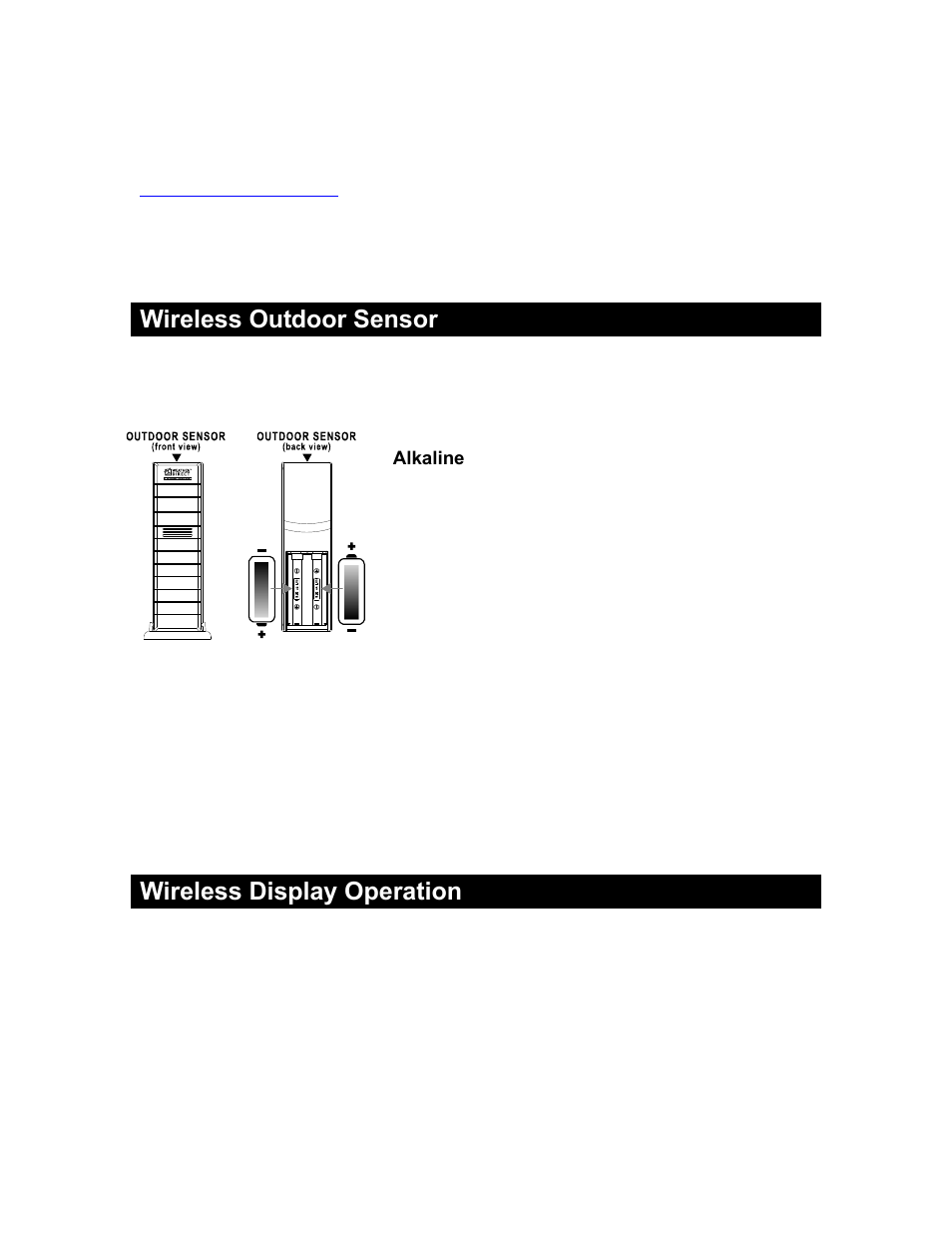 Wireless outdoor sensor, Wireless display operation | La Crosse Technology Internet-Powered Weather Station WD-2511U User Manual | Page 11 / 25