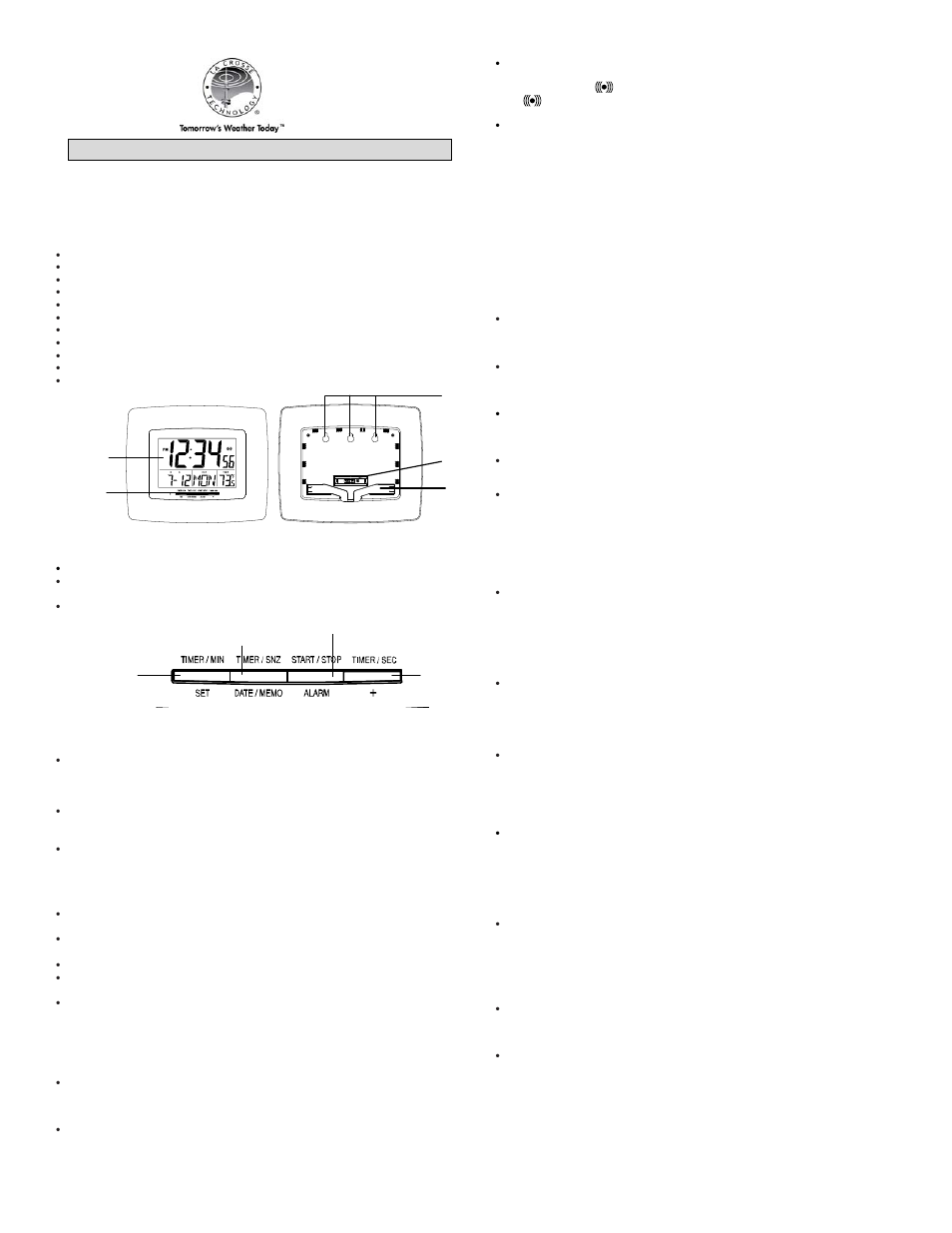 La Crosse Technology TIMER WALL WT-8100 User Manual | 2 pages