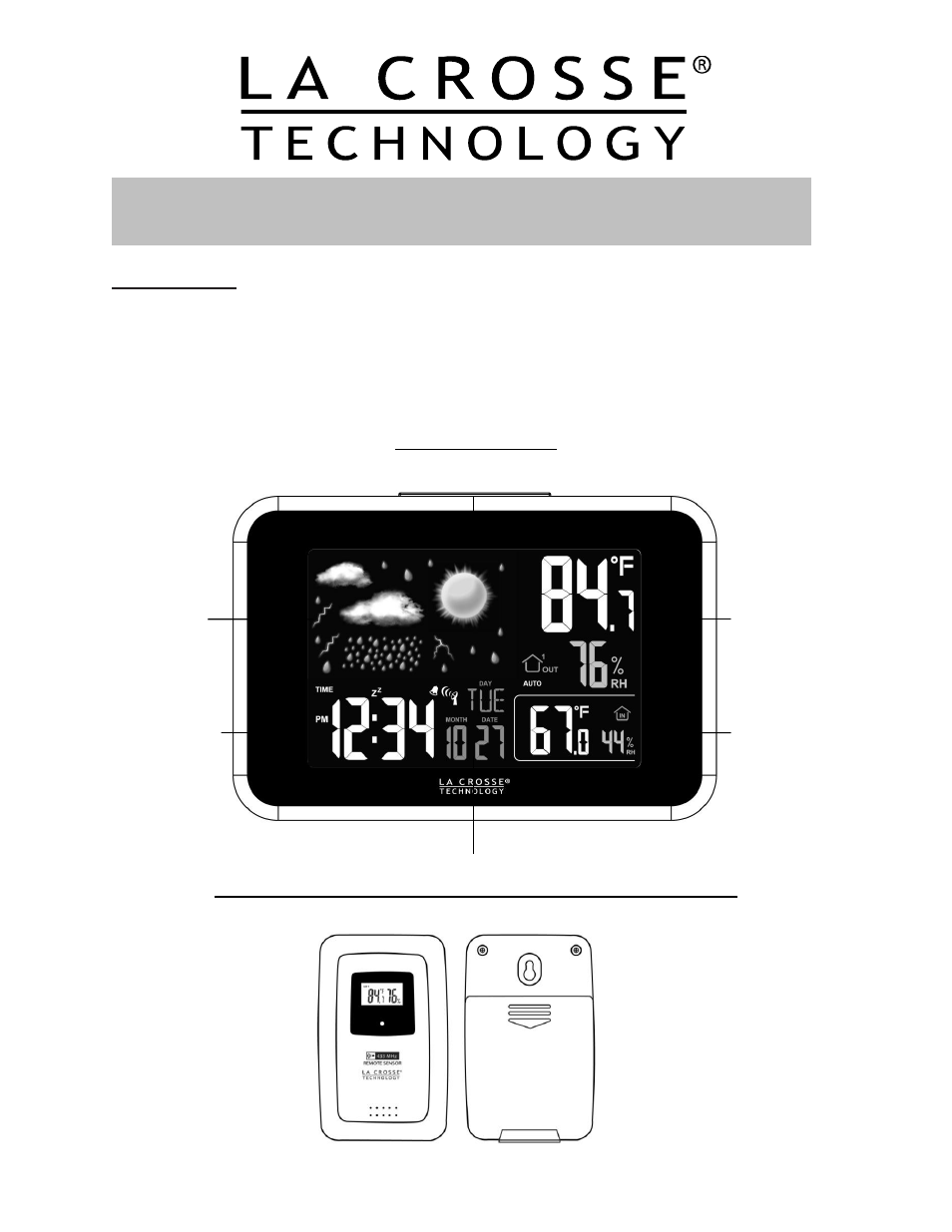 La Crosse Technology Wireless Color Weather Station 308-145B User Manual | 16 pages