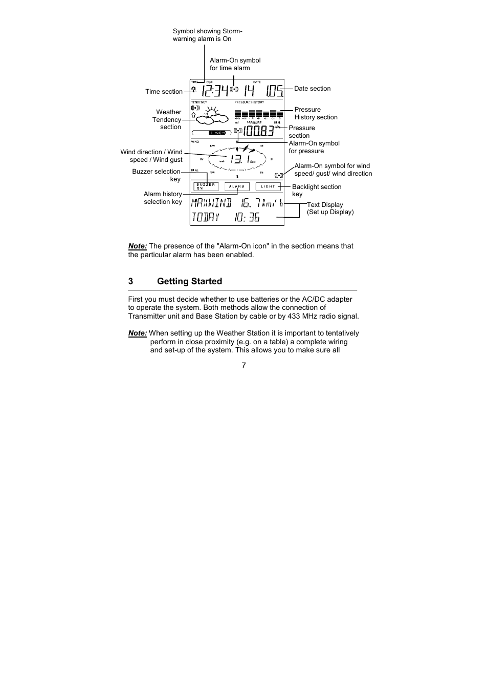 3getting started | La Crosse Technology WS-3512 User Manual | Page 7 / 31