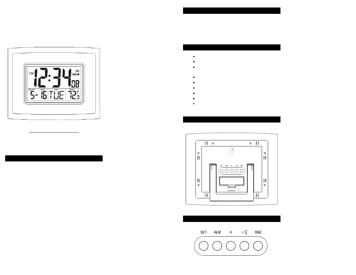 La Crosse Technology DIGITAL CLOCK WITH INDOOR TEMPERATURE WT-8002U User Manual | 4 pages