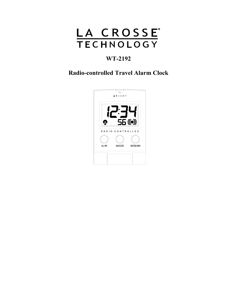 La Crosse Technology WT-2192 User Manual | 6 pages
