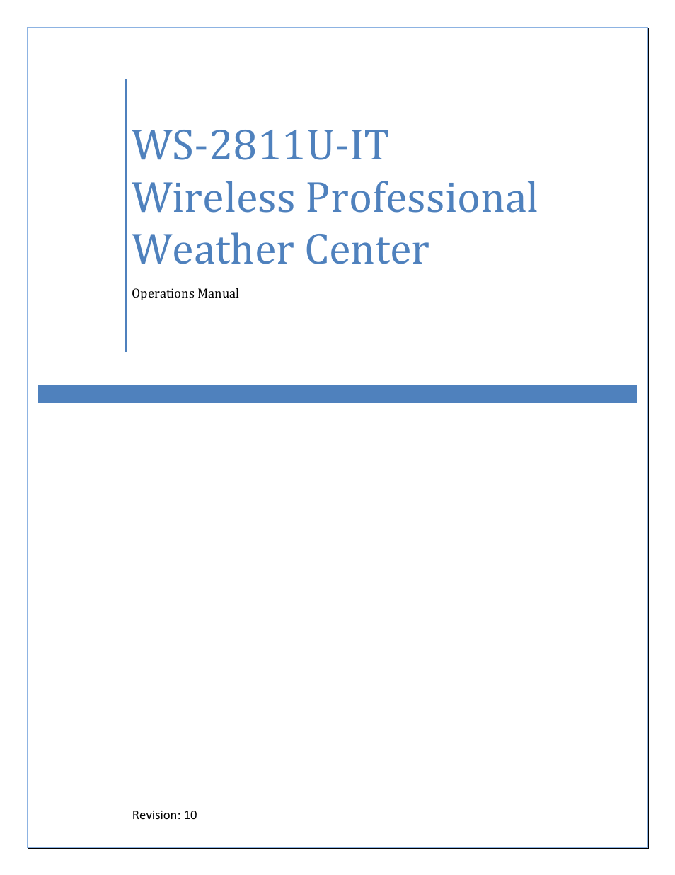 La Crosse Technology WS-2811U-IT User Manual | 31 pages