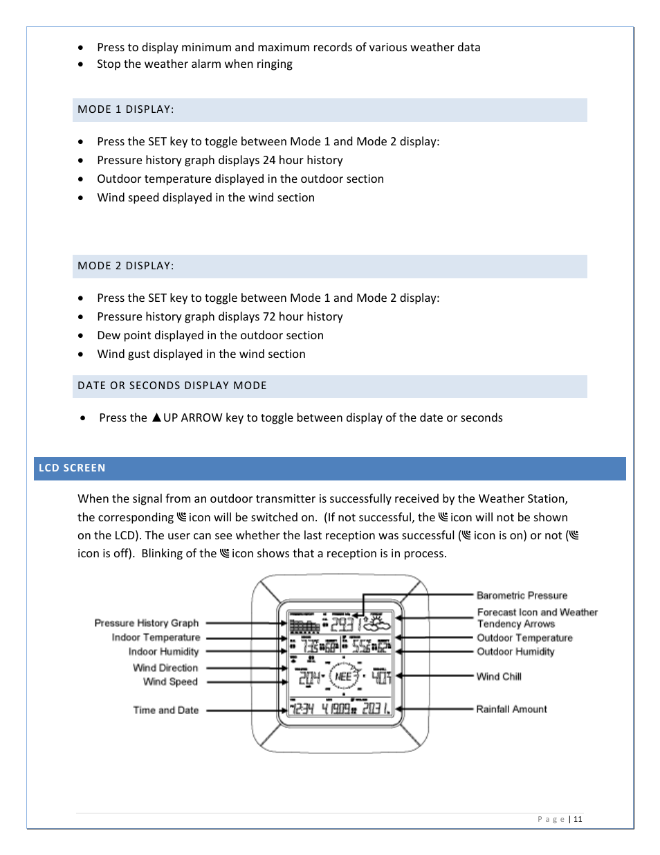 La Crosse Technology WS-2811U-IT User Manual | Page 11 / 31