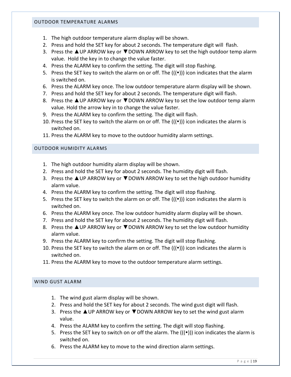 La Crosse Technology WS-2811U-IT User Manual | Page 19 / 31