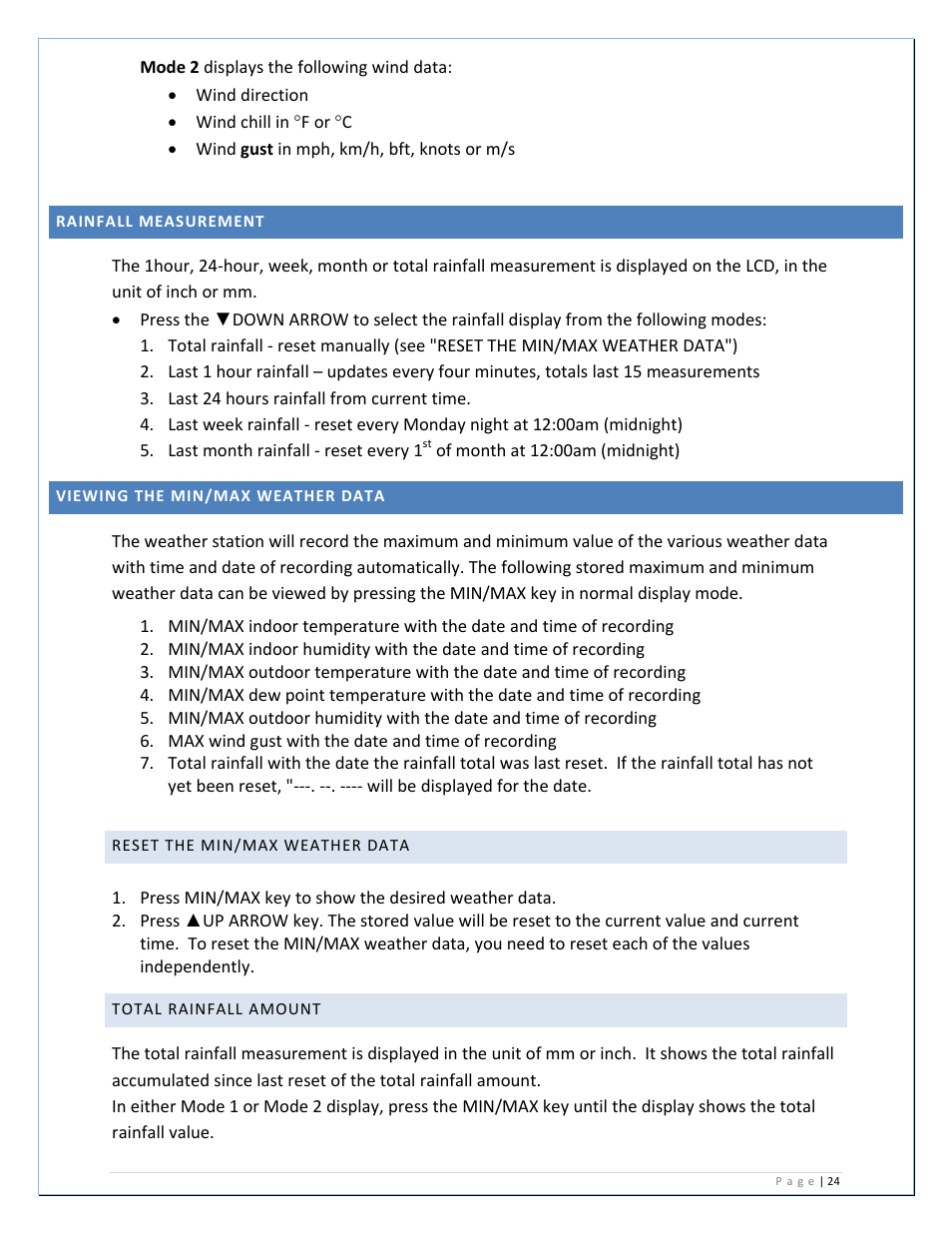 La Crosse Technology WS-2811U-IT User Manual | Page 24 / 31