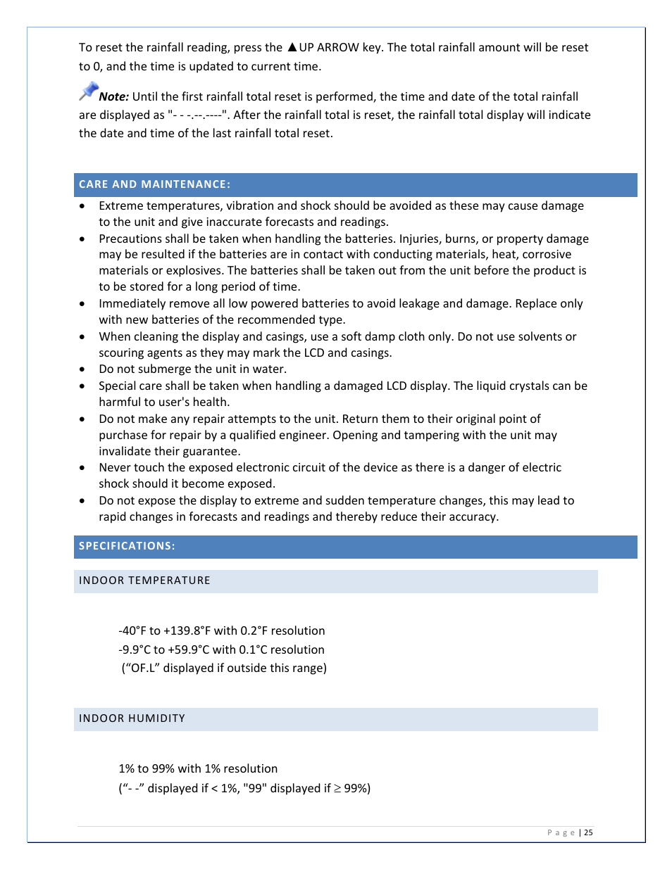 La Crosse Technology WS-2811U-IT User Manual | Page 25 / 31