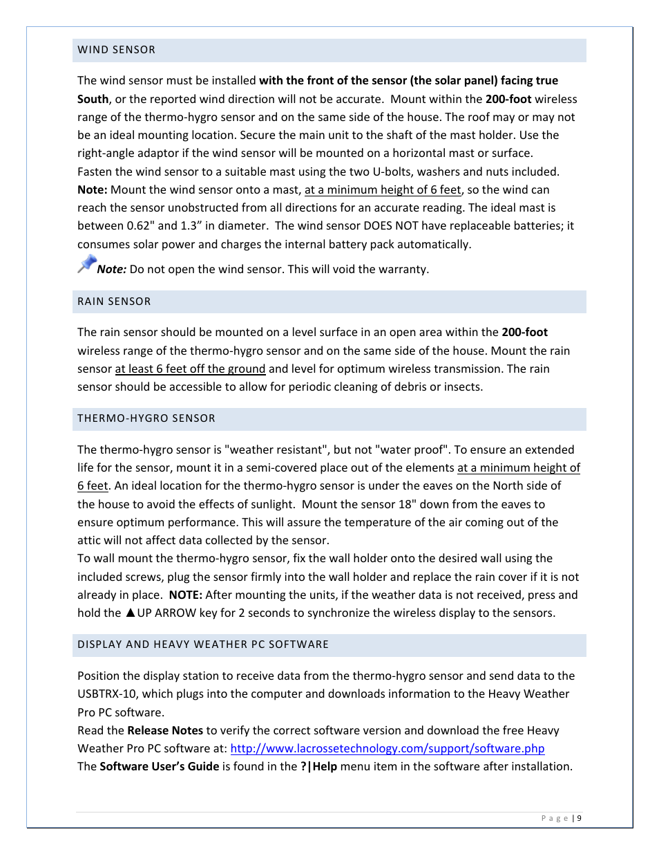 La Crosse Technology WS-2811U-IT User Manual | Page 9 / 31