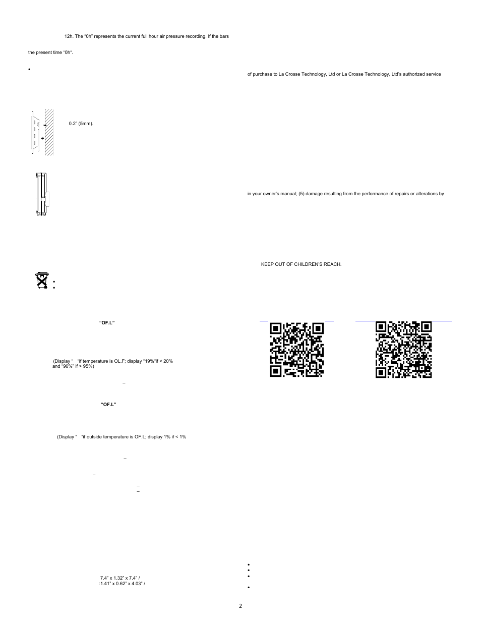 La Crosse Technology WS-9257U-IT User Manual | Page 2 / 3