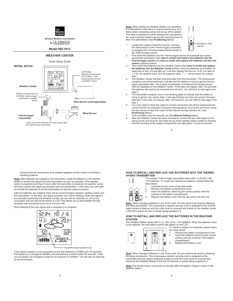 La Crosse Technology WS-1913 User Manual | 6 pages