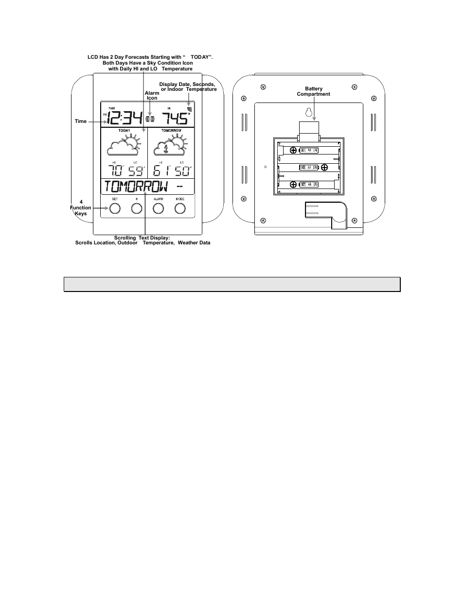 Mode” key | La Crosse Technology WD-2513U User Manual | Page 12 / 25